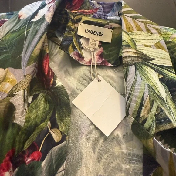 NWT L'AGENCE Women’s Tropical Print Blazer - Picture 2 of 2